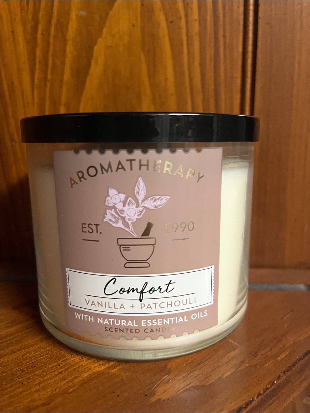 Aromatherapy Comfort Vanilla + Patchouli Scented Candle - Cream
